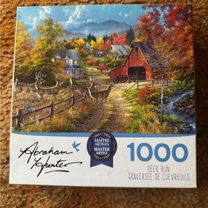 Abraham Hunter 1000-Piece 'Deer Run' Puzzle - Autumn Landscape